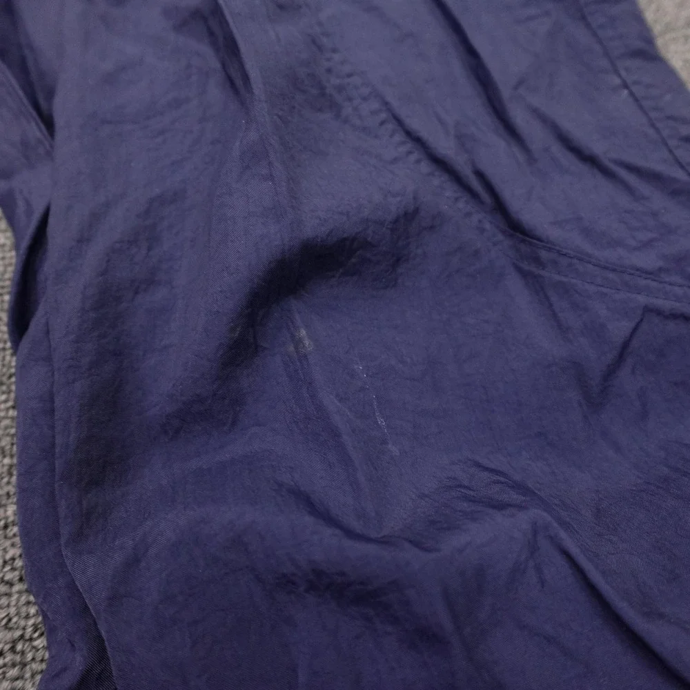 Vintage Adidas Track Pants Mens Medium Blue Nylon Trefoil Ankle Zip 90s